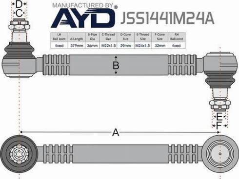 Juratek JSS1441M24A - Stiepnis / Atsaite, Stabilizators autodraugiem.lv