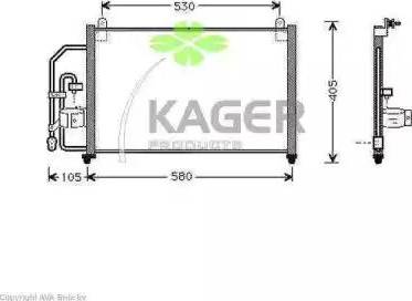 Kager 94-5098 - Kondensators, Gaisa kond. sistēma autodraugiem.lv