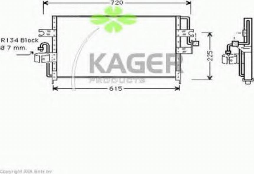 Kager 94-5081 - Kondensators, Gaisa kond. sistēma autodraugiem.lv