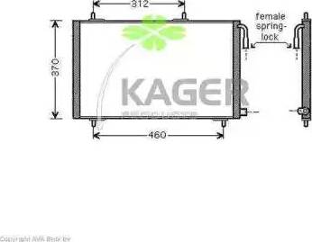 Kager 945297 - Kondensators, Gaisa kond. sistēma autodraugiem.lv