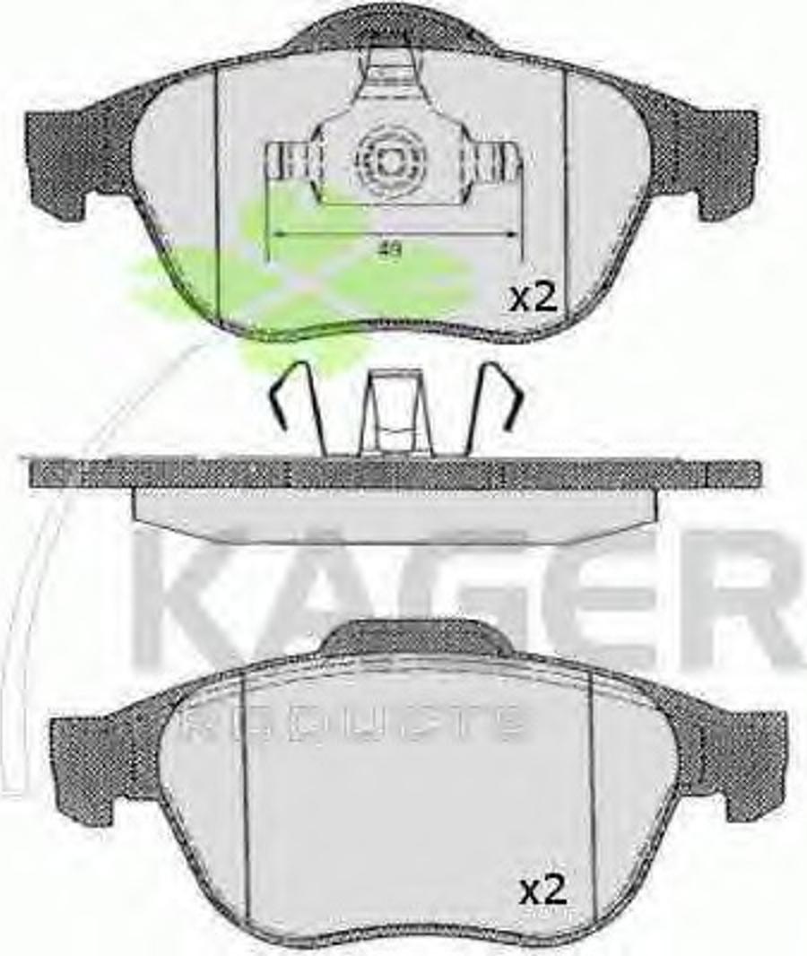 Kager 350533 - Bremžu uzliku kompl., Disku bremzes autodraugiem.lv