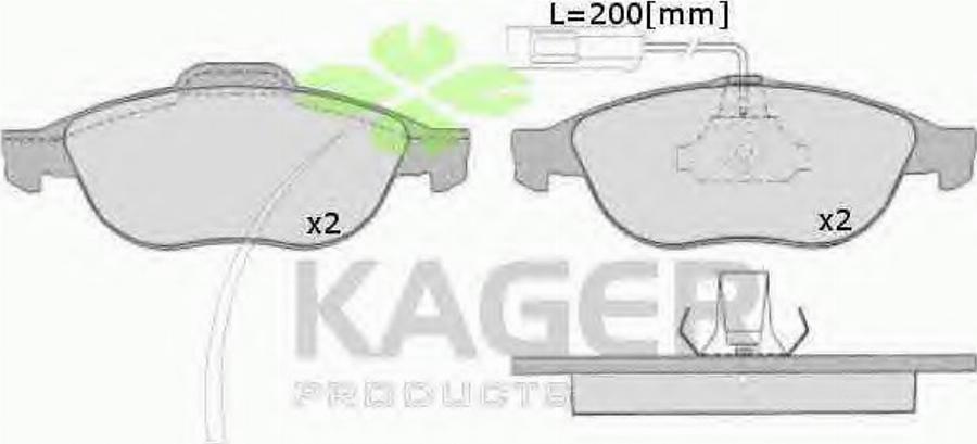 Kager 35-0643 - Bremžu uzliku kompl., Disku bremzes autodraugiem.lv