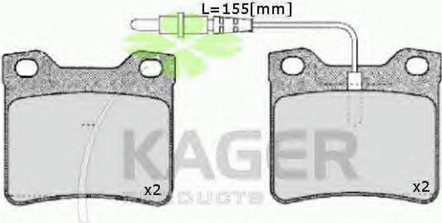 Kager 35-0130 - Bremžu uzliku kompl., Disku bremzes autodraugiem.lv