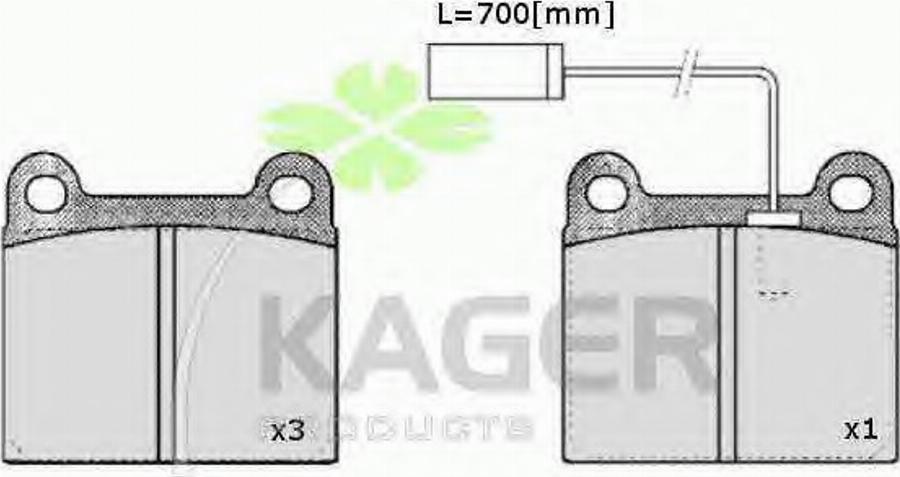 Kager 35-0367 - Bremžu uzliku kompl., Disku bremzes autodraugiem.lv