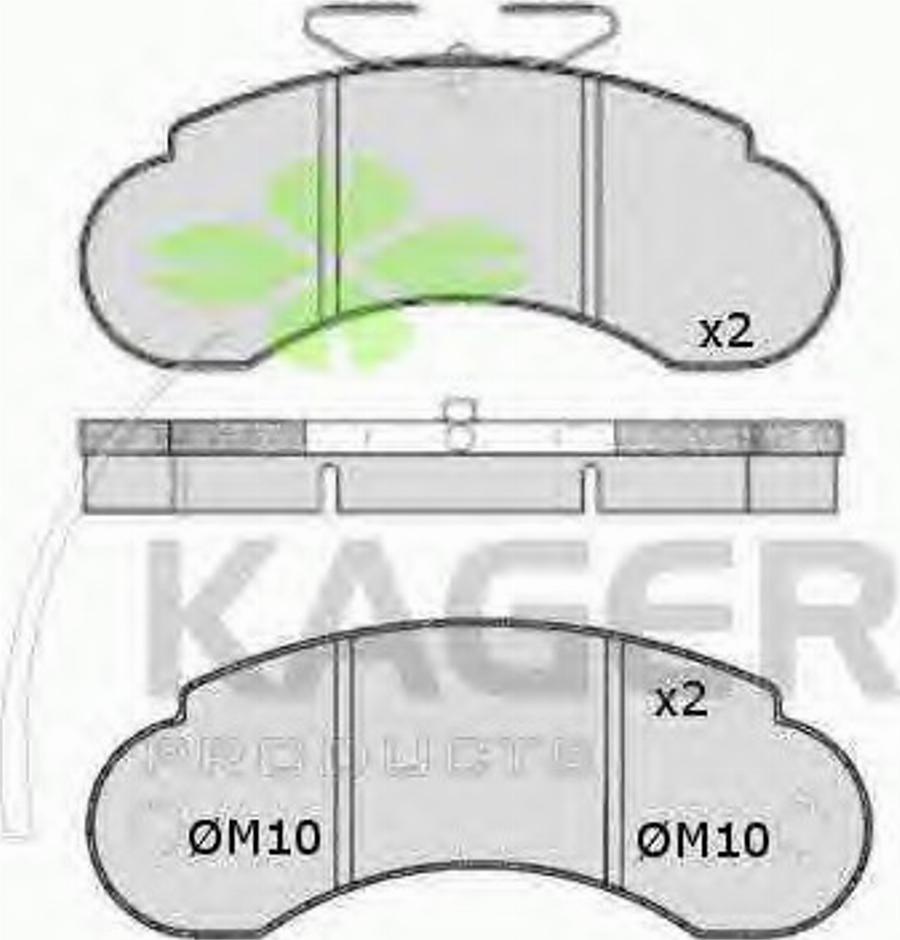 Kager 35-0315 - Bremžu uzliku kompl., Disku bremzes autodraugiem.lv