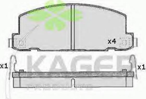 Kager 35-0219 - Bremžu uzliku kompl., Disku bremzes autodraugiem.lv