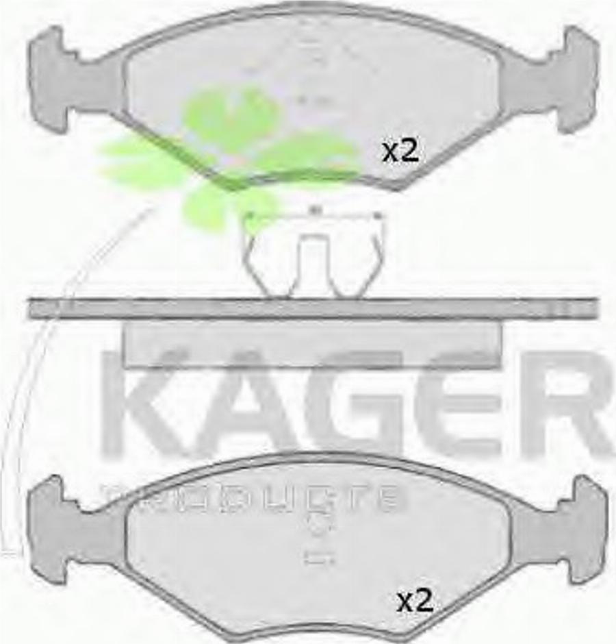 Kager 35-0225 - Bremžu uzliku kompl., Disku bremzes autodraugiem.lv