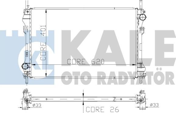 KALE OTO RADYATÖR 126400 - Radiators, Motora dzesēšanas sistēma autodraugiem.lv