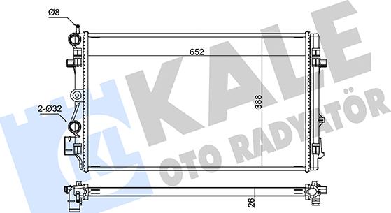 KALE OTO RADYATÖR 345850 - Radiators, Motora dzesēšanas sistēma autodraugiem.lv