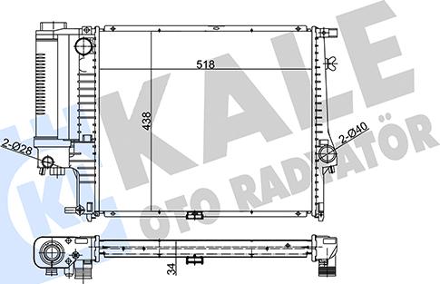 KALE OTO RADYATÖR 348800 - Radiators, Motora dzesēšanas sistēma autodraugiem.lv