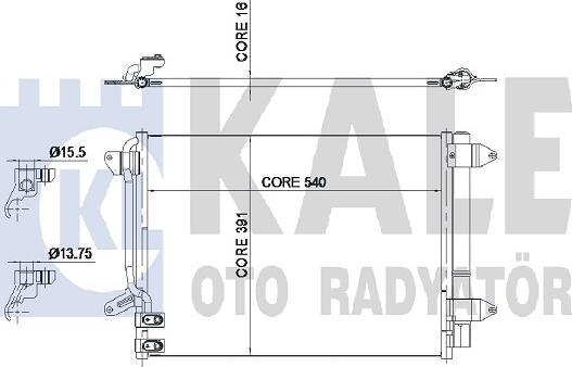 KALE OTO RADYATÖR 343285 - Kondensators, Gaisa kond. sistēma autodraugiem.lv