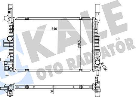 KALE OTO RADYATÖR 355520 - Radiators, Motora dzesēšanas sistēma autodraugiem.lv