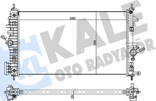 KALE OTO RADYATÖR 355645 - Radiators, Motora dzesēšanas sistēma autodraugiem.lv