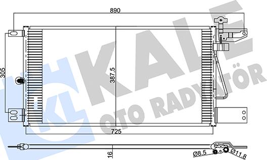 KALE OTO RADYATÖR 350390 - Kondensators, Gaisa kond. sistēma autodraugiem.lv