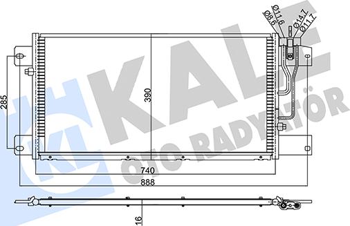 KALE OTO RADYATÖR 350385 - Kondensators, Gaisa kond. sistēma autodraugiem.lv