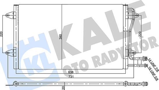 KALE OTO RADYATÖR 358050 - Kondensators, Gaisa kond. sistēma autodraugiem.lv