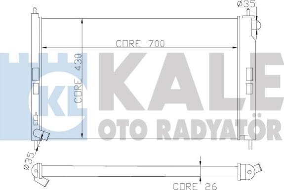 KALE OTO RADYATÖR 362100 - Radiators, Motora dzesēšanas sistēma autodraugiem.lv