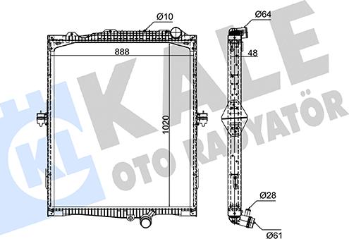 KALE OTO RADYATÖR 362820 - Radiators, Motora dzesēšanas sistēma autodraugiem.lv