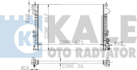 KALE OTO RADYATÖR 242600 - Radiators, Motora dzesēšanas sistēma autodraugiem.lv