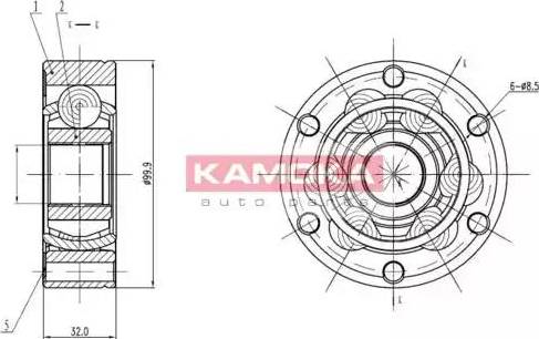 Kamoka 9024 - Šarnīru komplekts, Piedziņas vārpsta autodraugiem.lv