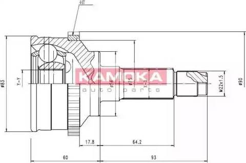 Kamoka 6598 - Šarnīru komplekts, Piedziņas vārpsta autodraugiem.lv