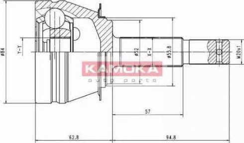 Kamoka 6544 - Šarnīru komplekts, Piedziņas vārpsta autodraugiem.lv