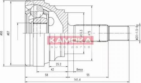 Kamoka 6600 - Šarnīru komplekts, Piedziņas vārpsta autodraugiem.lv