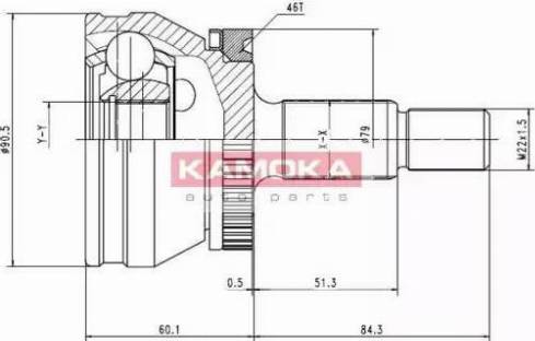 Kamoka 6678 - Šarnīru komplekts, Piedziņas vārpsta autodraugiem.lv