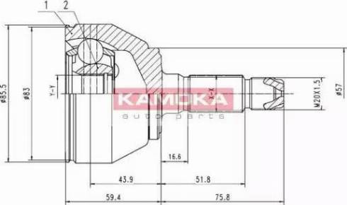 Kamoka 6180 - Šarnīru komplekts, Piedziņas vārpsta autodraugiem.lv