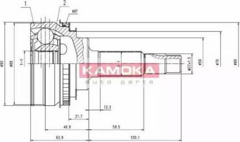 Kamoka 6890 - Šarnīru komplekts, Piedziņas vārpsta autodraugiem.lv