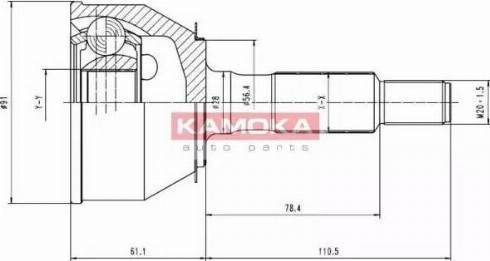 Kamoka 6732 - Šarnīru komplekts, Piedziņas vārpsta autodraugiem.lv