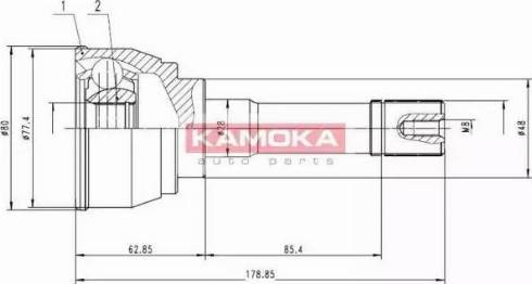 Kamoka 7142 - Šarnīru komplekts, Piedziņas vārpsta autodraugiem.lv