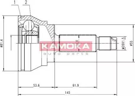 Kamoka 7350 - Šarnīru komplekts, Piedziņas vārpsta autodraugiem.lv