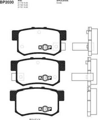 Kavo Parts BP-2030 - Bremžu uzliku kompl., Disku bremzes autodraugiem.lv