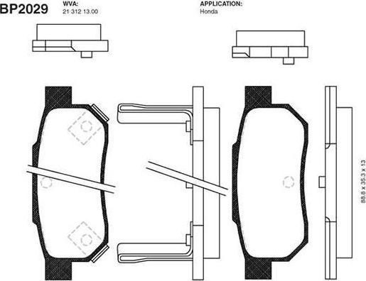 Kavo Parts BP-2029 - Bremžu uzliku kompl., Disku bremzes autodraugiem.lv