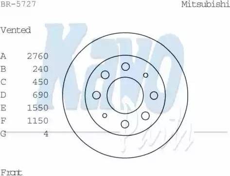 Kavo Parts BR-5727 - Bremžu diski autodraugiem.lv