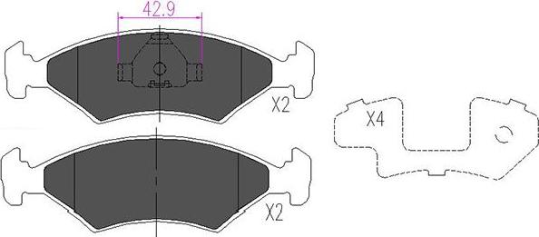 Kavo Parts KBP-4532 - Bremžu uzliku kompl., Disku bremzes autodraugiem.lv