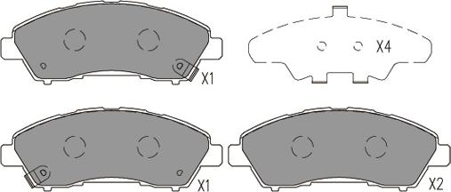 Kavo Parts KBP-5563 - Bremžu uzliku kompl., Disku bremzes autodraugiem.lv