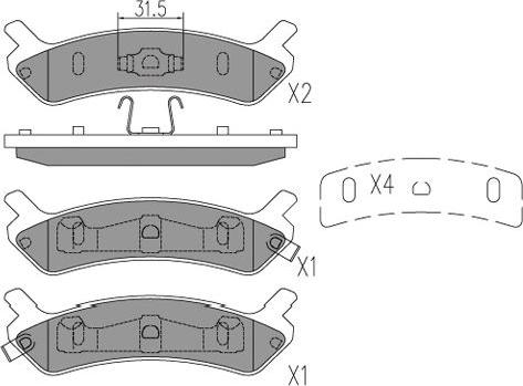 Kavo Parts KBP-3043 - Bremžu uzliku kompl., Disku bremzes autodraugiem.lv