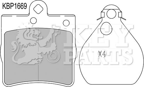 Key Parts KBP1669 - Bremžu uzliku kompl., Disku bremzes autodraugiem.lv