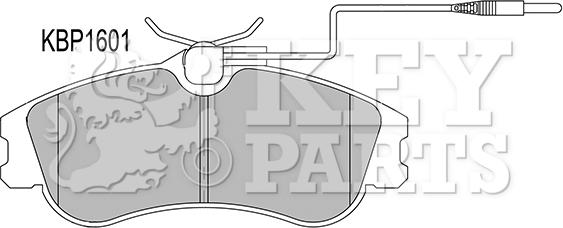 Key Parts KBP1601 - Bremžu uzliku kompl., Disku bremzes autodraugiem.lv