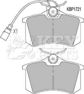 Key Parts KBP1721 - Bremžu uzliku kompl., Disku bremzes autodraugiem.lv