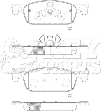 Key Parts KBP2591 - Bremžu uzliku kompl., Disku bremzes autodraugiem.lv