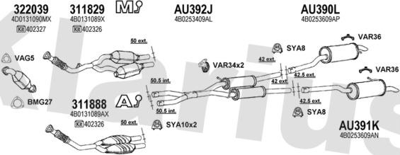 Klarius 940539U - Izplūdes gāzu sistēma autodraugiem.lv