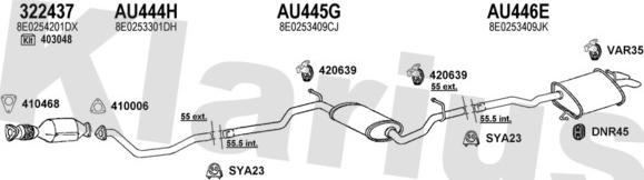 Klarius 940749U - Izplūdes gāzu sistēma autodraugiem.lv