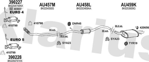 Klarius 940762U - Izplūdes gāzu sistēma autodraugiem.lv