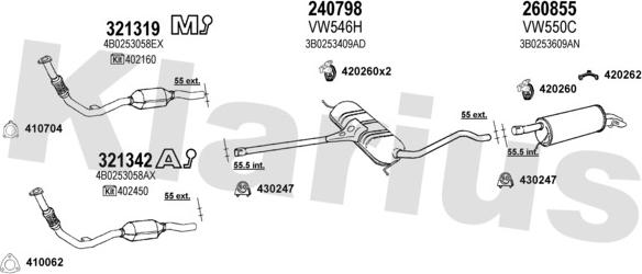 Klarius 930986E - Izplūdes gāzu sistēma autodraugiem.lv