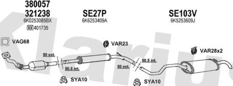 Klarius 930723U - Izplūdes gāzu sistēma autodraugiem.lv