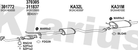 Klarius 500011U - Izplūdes gāzu sistēma autodraugiem.lv