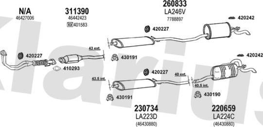 Klarius 510222E - Izplūdes gāzu sistēma autodraugiem.lv